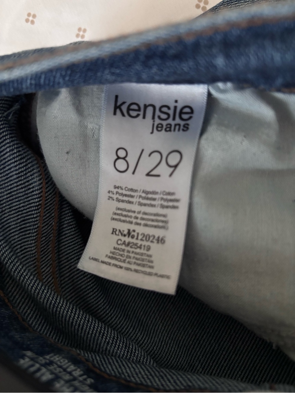 Kensie Medium Blue Straight-Leg Jeans size 8/29 - Picture 5 of 7